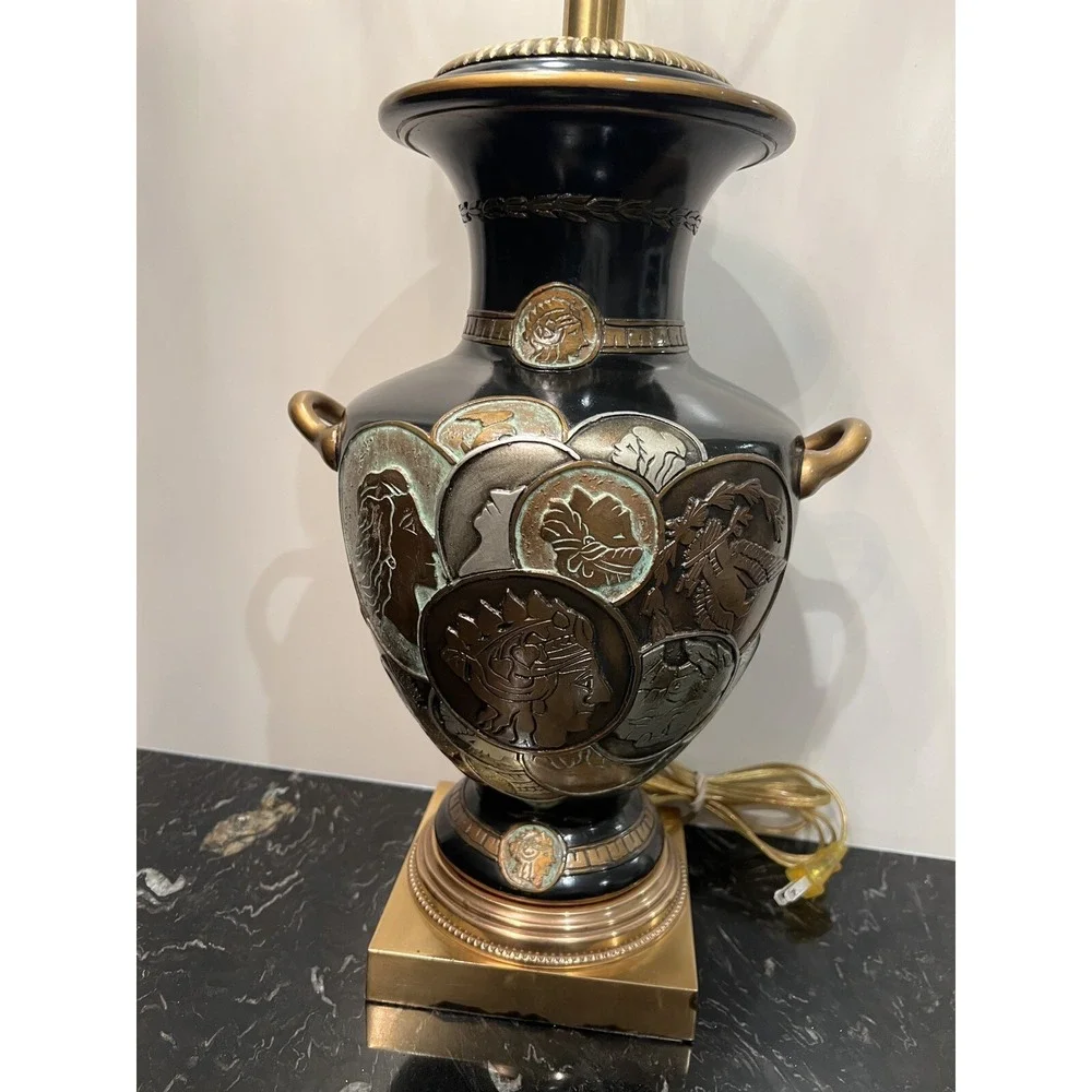 Vintage Frederick Cooper Antique Coins Jar 3 Way Table Lamp 30.75
